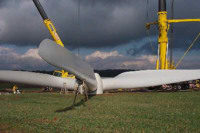Der fertig montierte Rotor an Boden