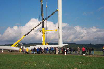 Der Rotor kurz vor dem Anheben